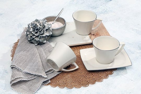 Porland Riva Platin 6 Kişilik Çay Fincan Takımı 180cc