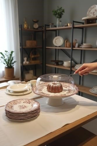 Porselen Vintage Maroon 8 Parça Pasta Seti