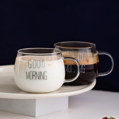Porsima 2088 Borosilikat Isıya Ateşe Dayanıklı Cam Kulplu Çay Bardağı Kahve Bardak Kupa Şeffaf 400 Ml