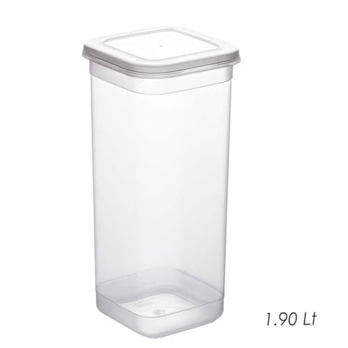 Porsima 432 12 li Etiketli Kare Un Erzak Bakliyat Saklama Kabı Takımı 1.90 lt - Şeffaf