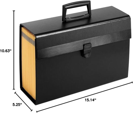 Portafile Expanding Organizer with 19 Pockets, Letter, Black