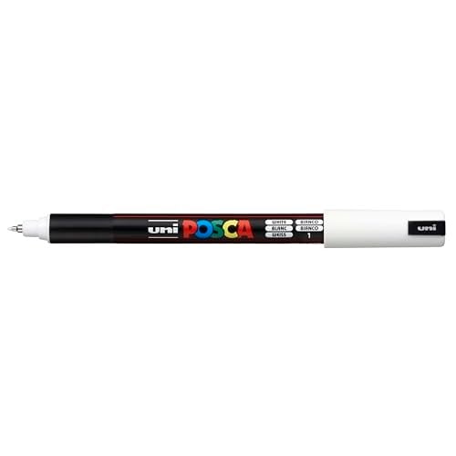 Posca PC-1MR Uni Beyaz Boya Marker Kalemler Ultra İnce 0,7 mm Kalibre Uç Ucu Her Yüzeye Yazılır Kumaş Cam Taş Metal Ahşap Plastik - Seçenekler: Pack Of 1, Pack Of 3
