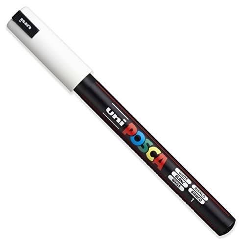 Posca - Ultra İnce - İnce Boya Marker Kalem Seti - PC-1MR, PC-1M, PC-3M - Beyaz Mürekkep - 3lü Paket