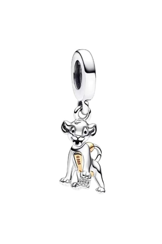 POSEİDONS JEWELLERY 100. Yıla Özel Tasarım Simba Aslan Kral Charm Gold Gümüş Tek Ebat