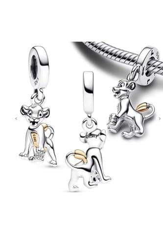 POSEİDONS JEWELLERY 100. Yıla Özel Tasarım Simba Aslan Kral Charm Gold Gümüş Tek Ebat