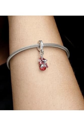 POSEİDONS JEWELLERY Asılı Örümcek Adam Sallantılı Charm Kırmızı Tek Ebat