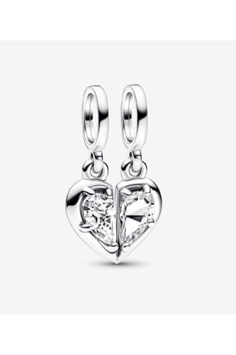 POSEİDONS JEWELLERY Ayrılabilir Anne ve Kız Sallantılı Charm Gümüş Tek Ebat