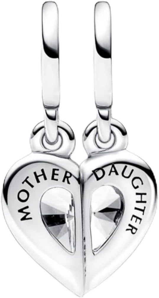 POSEİDONS JEWELLERY Ayrılabilir Anne ve Kız Sallantılı Charm Gümüş Tek Ebat