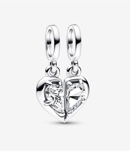 POSEİDONS JEWELLERY Ayrılabilir Anne ve Kız Sallantılı Charm Gümüş Tek Ebat