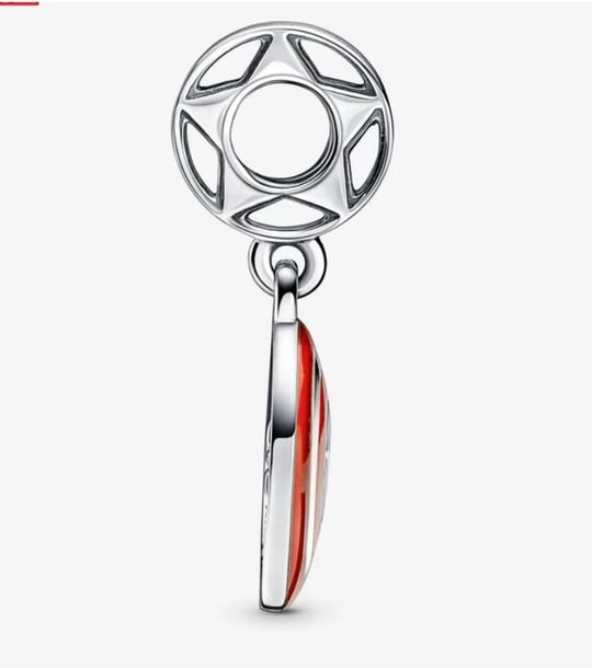 POSEİDONS JEWELLERY Captain America Shield Sallantılı Charm Kırmızı Tek Ebat