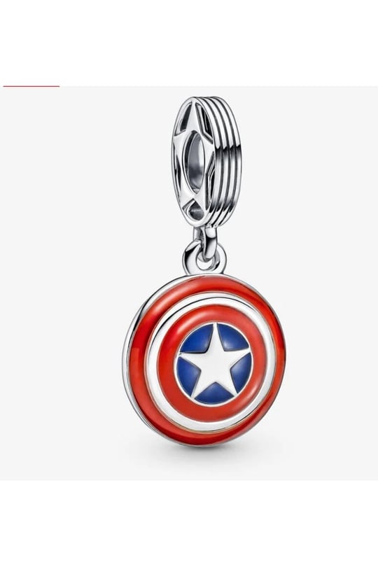 POSEİDONS JEWELLERY Captain America Shield Sallantılı Charm Kırmızı Tek Ebat