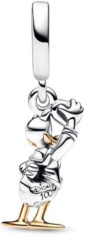 POSEİDONS JEWELLERY DISNEY, 100. YILDÖNÜMÜ DONALD DUCK DANGLE CHARM Gümüş Tek Ebat