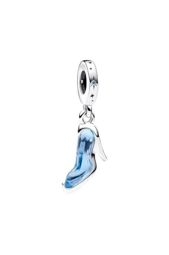 POSEİDONS JEWELLERY Disney Kül Kedisi Sinderella’nın Cam Ayakkabısı Sallantılı Charm Mavi Tek Ebat
