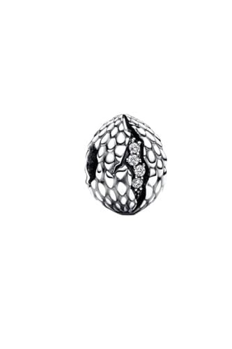 POSEİDONS JEWELLERY Game Of Thrones Işıltılı Ejderha Yumurtası 925 Ayar Gümüş Charm Gümüş Tek Ebat