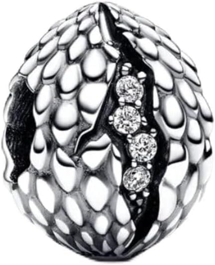 POSEİDONS JEWELLERY Game Of Thrones Işıltılı Ejderha Yumurtası 925 Ayar Gümüş Charm Gümüş Tek Ebat