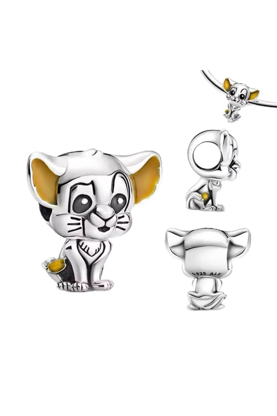 POSEİDONS JEWELLERY Gümüş Lion King Simba Charm Gümüş Tek Ebat