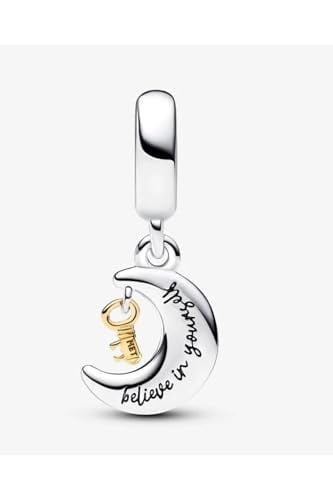 POSEİDONS JEWELLERY İki Renkli Anahtar ve Ay Sallantılı Charm Pembe Tek Ebat