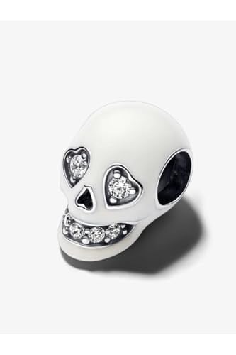 POSEİDONS JEWELLERY Işıltılı Kuru Kafa Charm Beyaz Tek Ebat