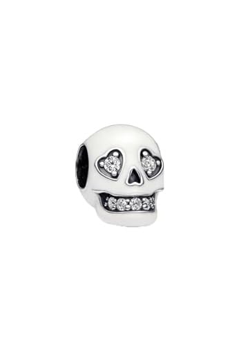 POSEİDONS JEWELLERY Işıltılı Kuru Kafa Charm Beyaz Tek Ebat