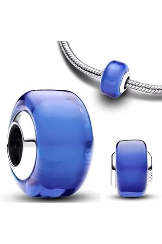 POSEİDONS JEWELLERY Mavi Mini Murano Cam Charm Lacivert Tek Ebat