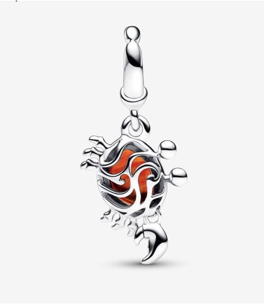 POSEİDONS JEWELLERY The Little Mermaid Sebastian Crab Dangle Charm Turuncu Tek Ebat