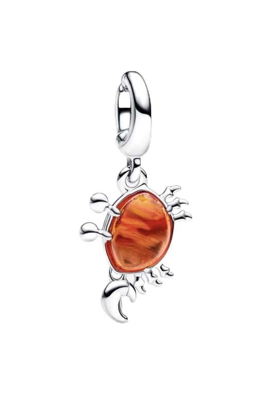 POSEİDONS JEWELLERY The Little Mermaid Sebastian Crab Dangle Charm Turuncu Tek Ebat