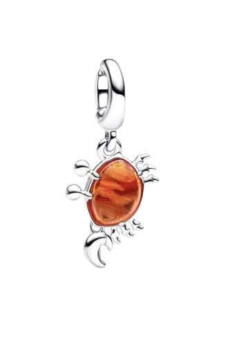 POSEİDONS JEWELLERY The Little Mermaid Sebastian Crab Dangle Charm Turuncu Tek Ebat