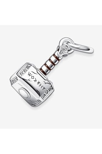 POSEİDONS JEWELLERY Thor’s Hammer Sallantılı Charm Gümüş Tek Ebat