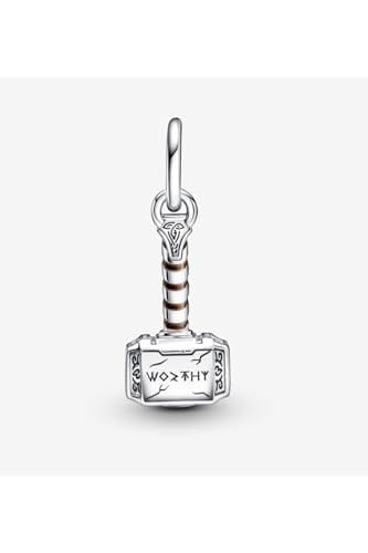 POSEİDONS JEWELLERY Thor’s Hammer Sallantılı Charm Gümüş Tek Ebat