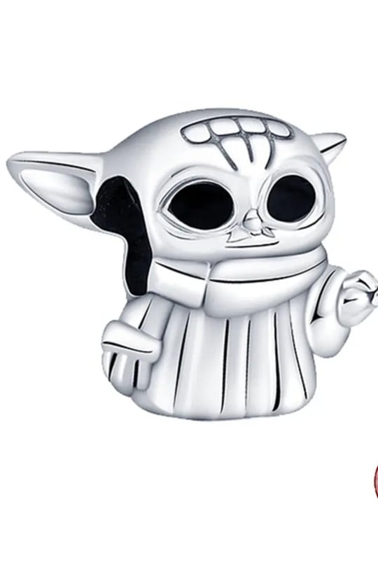 POSEİDONS JEWELLERY Usta Yoda Charm 925 Ayar Gümüş Gümüş Tek Ebat
