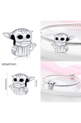 POSEİDONS JEWELLERY Usta Yoda Charm 925 Ayar Gümüş Gümüş Tek Ebat