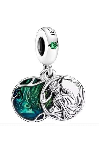 POSEİDONS JEWELLERY Usta Yoda Jedi Charm 925 Ayar Gümüş Yeşil Tek Ebat