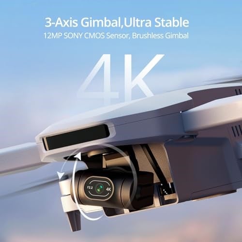 Potensic ATOM 3 Eksenli Gimbal 4K GPS Drone, 249 gın Altında, 96 Dakika Uçuş, Maksimum 6 KM İletim, Görsel Takip, 4K/30 FPS Hızlı Çekim, Yetişkinler ve Yeni Başlayanlar İçin Hafif