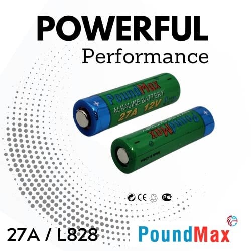 Poundmax 5 adet 27A, L828, özel alkali pil, 12 V, A27, V27A, LR27A, MN27, GP27A, V27GA saatler, uzaktan kumandalar, hesap makinesi, kompakt, uzun ömürlü ve yüksek performans