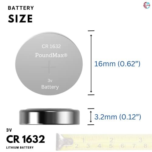 PoundMax 5 adet CR1632(DL1632) 3V Düğme Pil (Akıllı ev aletleri,araba anahtarları,terazi,uzaktan kumanda,bilgisayar anakartları için