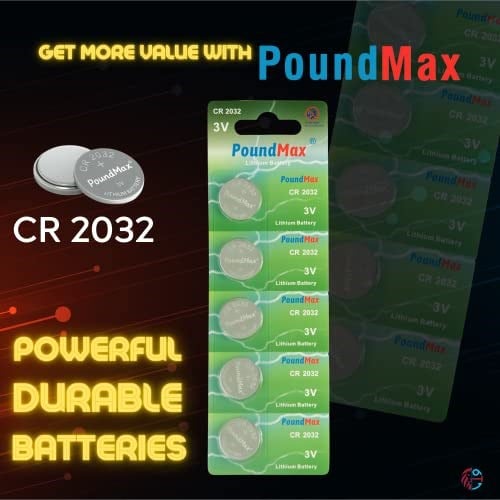 PoundMax 5 adet CR2032,DL2032 3V Lityum Düğme Pil,AirTag,Araba Anahtarlık,uzak kumandalı araba,terazi ve tıbbi cihazlar ile uyumlu