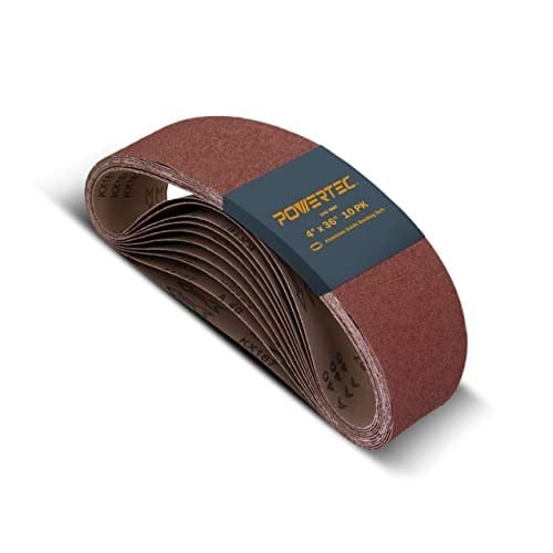 POWERTEC 110150 10 x 91 cm Zımpara Kayışları | 240 Kum Alüminyum Oksit Zımpara Kayışı | Premium Zımpara Kağıdı - 10lu Paket
