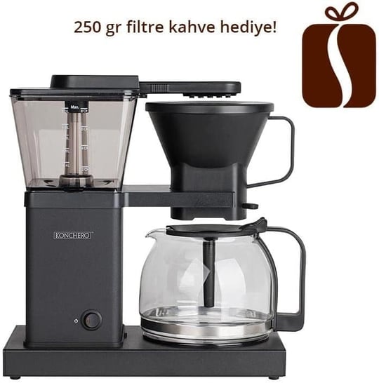 PRECISO ALU Filtre Kahve Makinesi, Duşlama Sistemli, Siyah