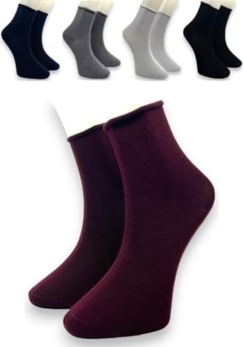 Premium 5 Çift Bambu Kadın Lastiksiz Roll Top Soket Dikişsiz Çorap, İz Bırakmayan ve Sıkmayan 36-40