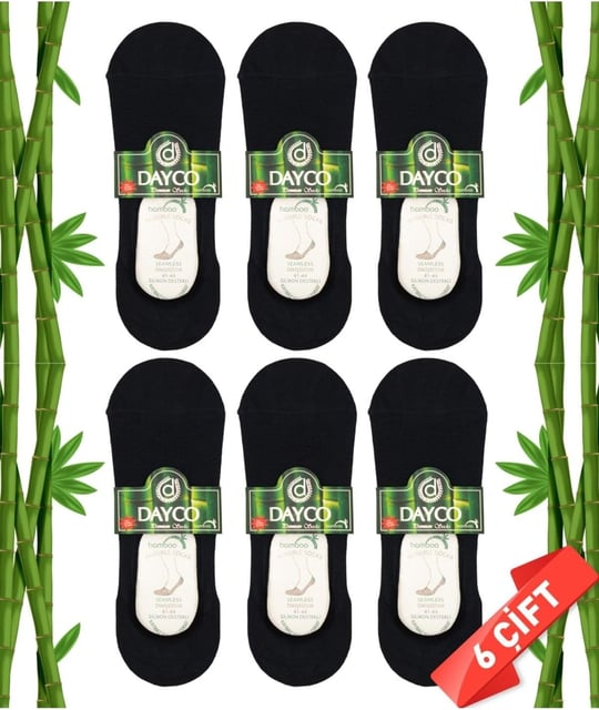 Premium Dikişsiz Erkek Bambu Babet Çorap Füme 6lı Set - 41-45 - C106FUME-6