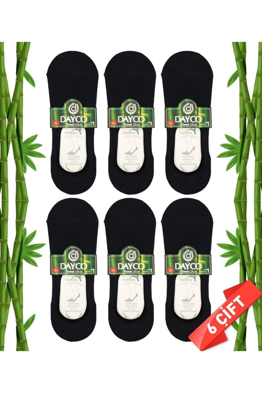 Premium Dikişsiz Erkek Bambu Babet Çorap Füme 6lı Set - 41-45 - C106FUME-6