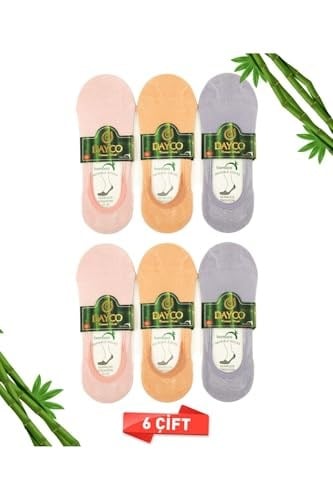 Premium Dikişsiz Kadın Bambu Babet Çorap Asorti 6lı Set - 35-38 - C56PTM