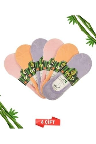 Premium Dikişsiz Kadın Bambu Babet Çorap Asorti 6lı Set - 35-38 - C56PTM