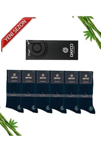 Premium Dikişsiz Klasik Uzun Lacivert Yazlık Erkek Bambu Soket Çorap 6lı Hediyelik Kutulu Set - 10125-LACI - 45-47