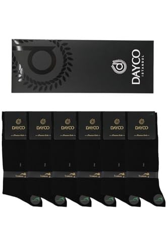 Premium Dikişsiz Klasik Uzun Siyah Yazlık Erkek Bambu Soket Çorap 6lı Hediyelik Kutulu Set - 10123-38-40