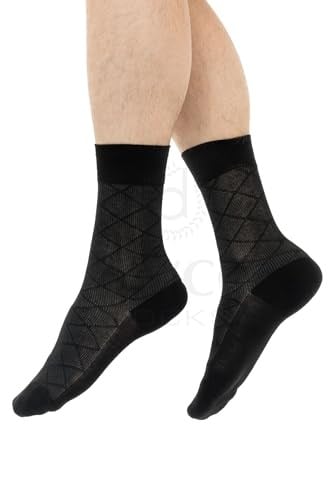 Premium Dikişsiz Yazlık Erkek Bambu Soket Çorap 6lı Set Kutulu Jakarlı Siyah - 10201-41-44