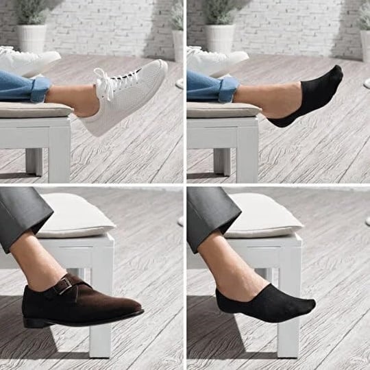 Premium Kadın Dikişsiz Silikon Topuklu Bambu Babet Çorap 9 Çift