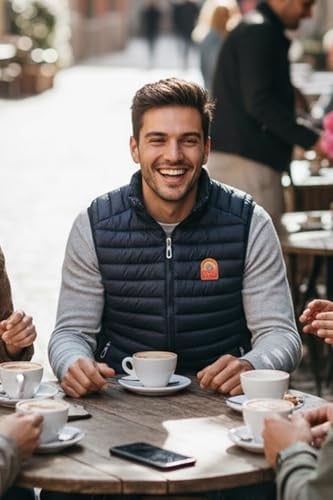 Premium Kalite Regular Lacivert Renk Spor Şık Erkek Şişme Yelek