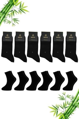 Premium Yazlık Siyah Renk Dikişsiz Erkek Bambu Yarım Konç Çorap 6lı Set 41-45