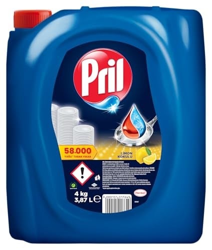 Pril Limon Kokulu Sıvı Bulaşık Deterjanı 1 x 4 KG, Limon 4kg